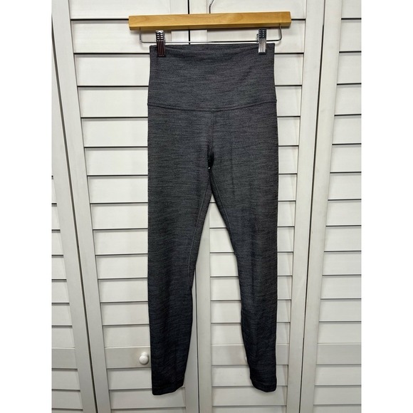 lululemon athletica Pants - Lululemon Reversible Full Length Leggings Pants Women's Size 4 Gray & Black